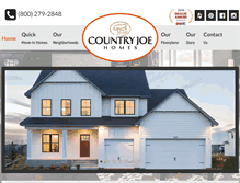 Tablet Screenshot of countryjoehomes.com
